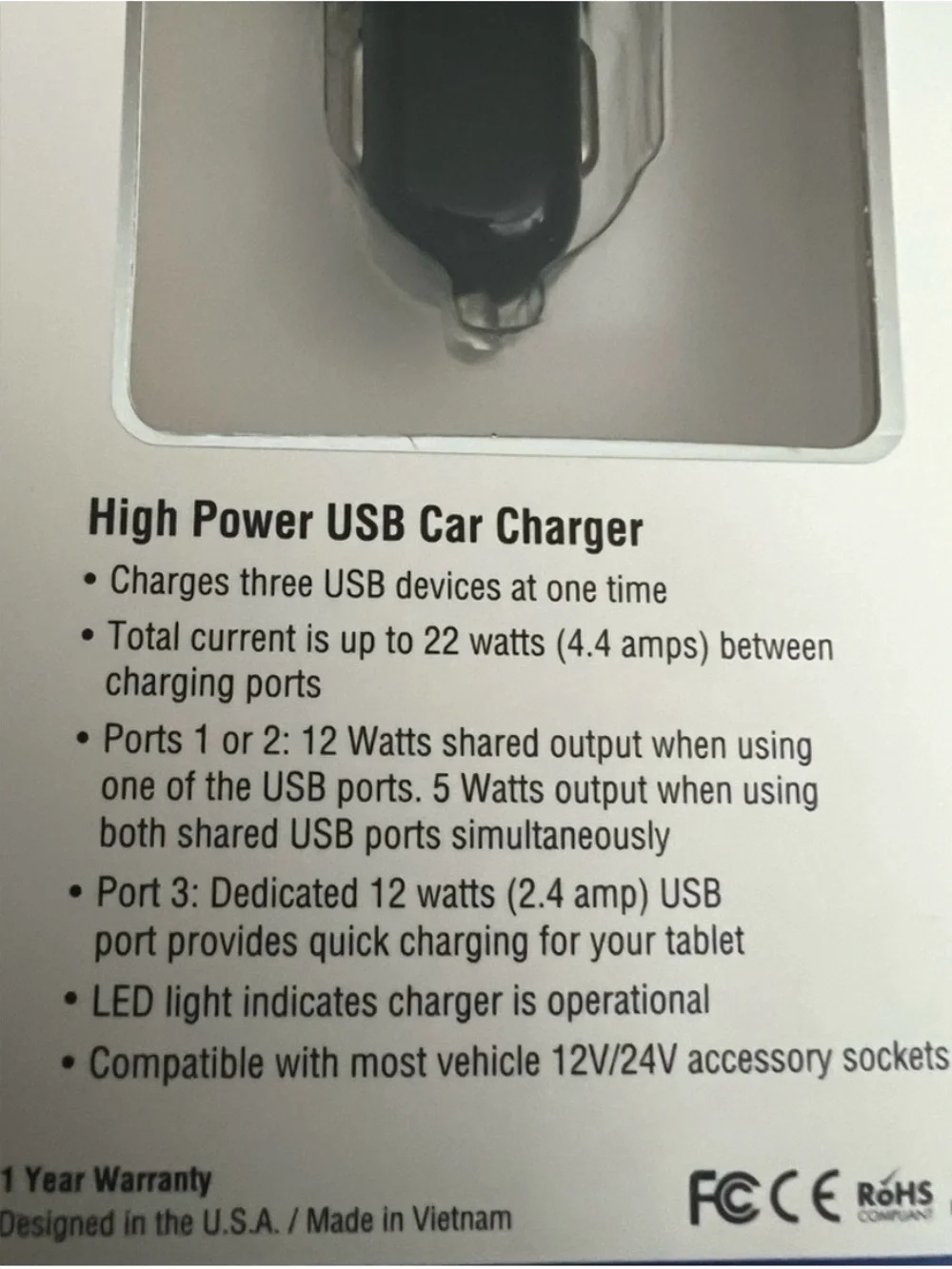 NIB Set of (2) Z Gear Fast Charge Car Charger